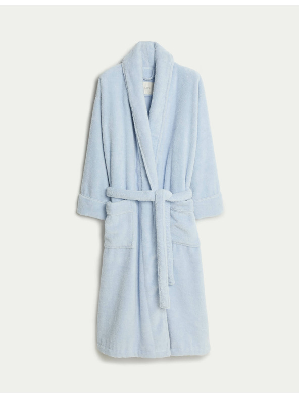 Marks & Spencer Хавлиен халат от чист памук Marks & Spencer синьо