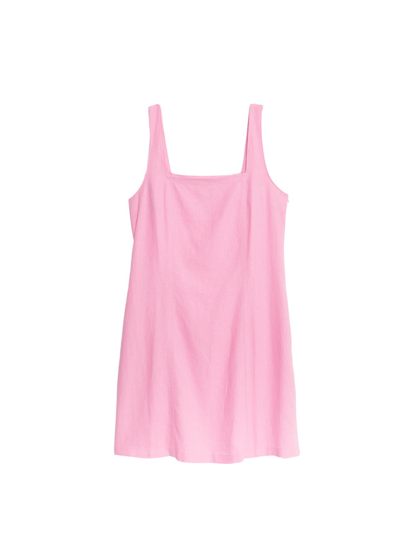 Marks & Spencer Ефирни мини рокли с висок дял лен Marks & Spencer розово