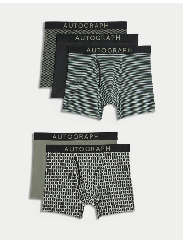 Marks & Spencer Разтегливи боксерки Microskin комплект 5 бр. Marks & Spencer зелена