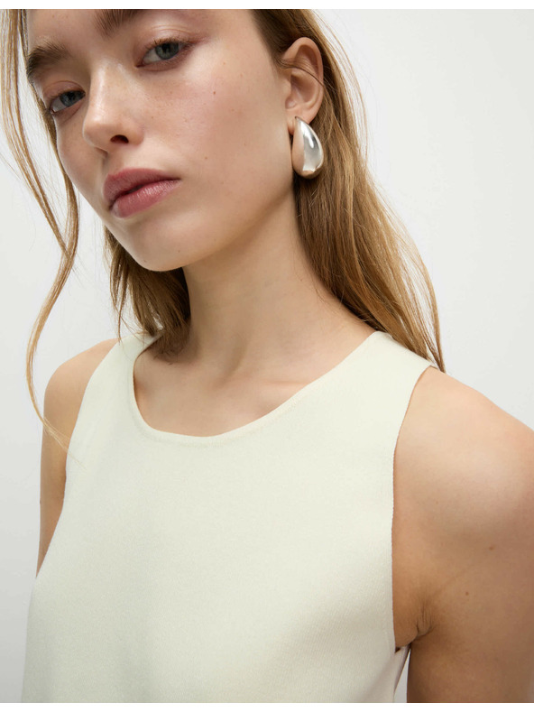 Marks & Spencer Плетена жилетка с кръгло деколте Marks & Spencer кремава