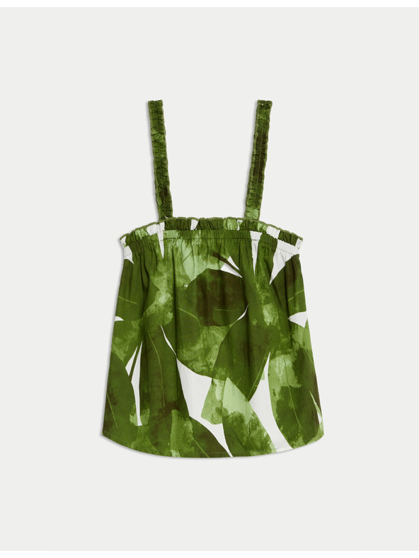 Marks & Spencer Потник от чист памук с презрамки и принт Marks & Spencer