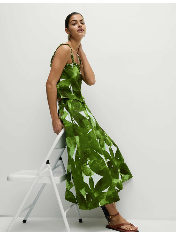 Marks & Spencer Потник от чист памук с презрамки и принт Marks & Spencer