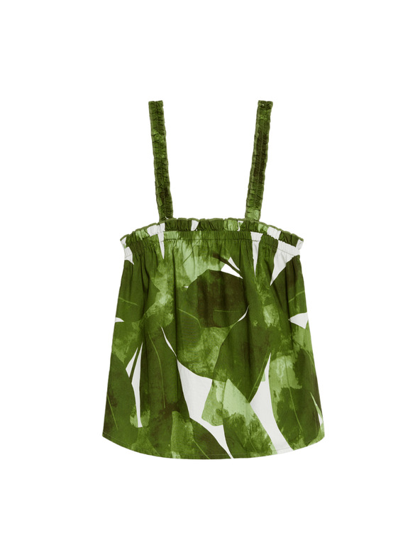 Marks & Spencer Потник от чист памук с презрамки и принт Marks & Spencer