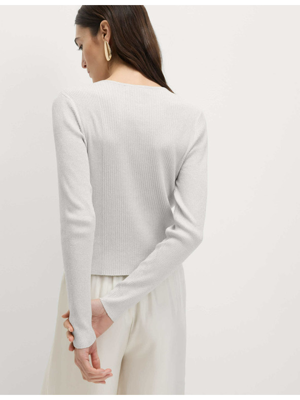 Marks & Spencer Металик кардиган с тесен крой и деколте Marks & Spencer сребриста