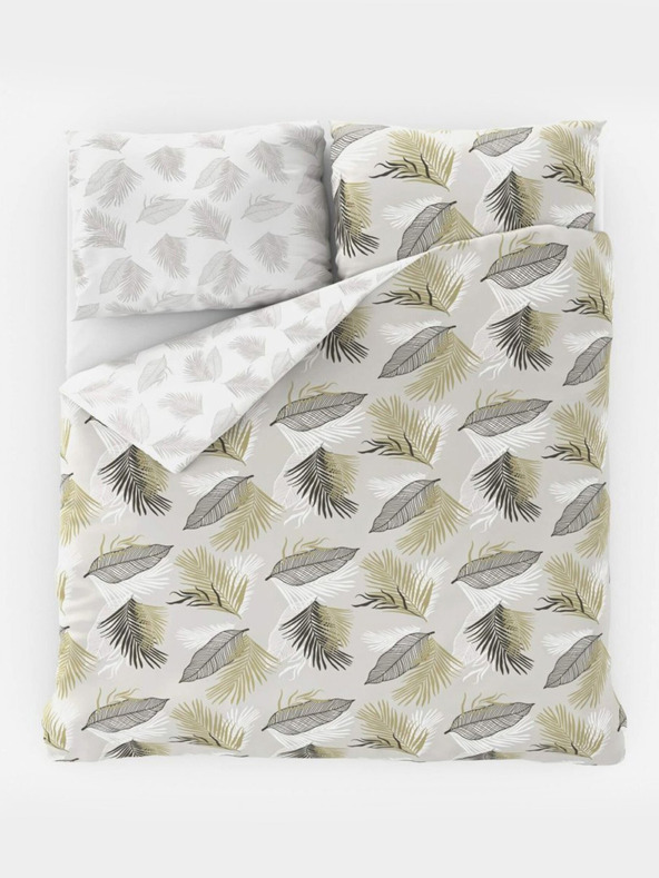 Kvalitex Френско удължено памучно спално бельо DELUX 240x220, 70x90cm SANEL сиво