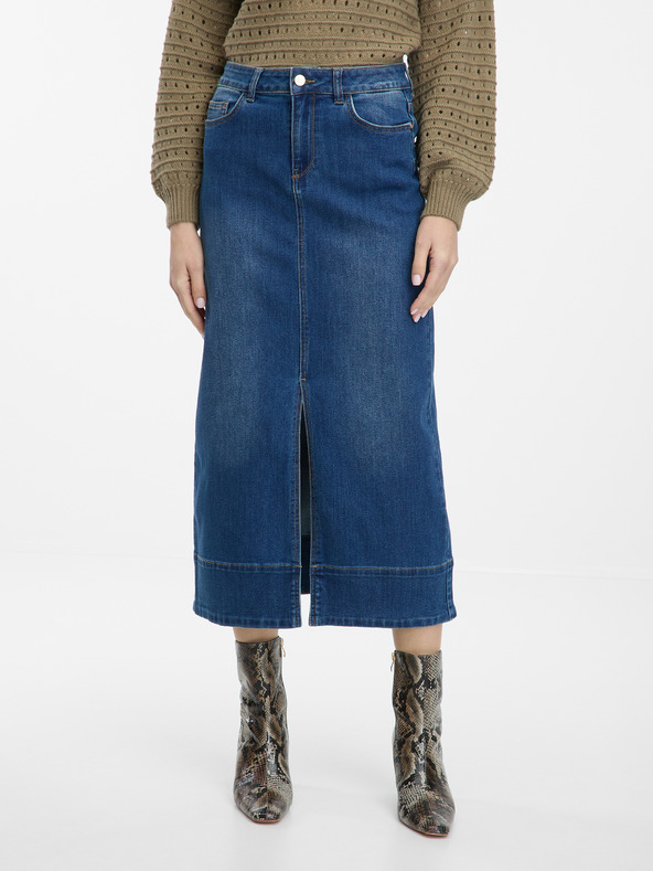 Orsay Тъмносиня дамска дънкова макси пола ORSAY