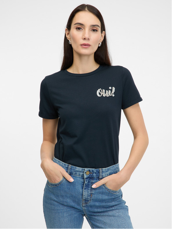 Orsay Тъмно синя дамска тениска с къс ръкав ORSAY