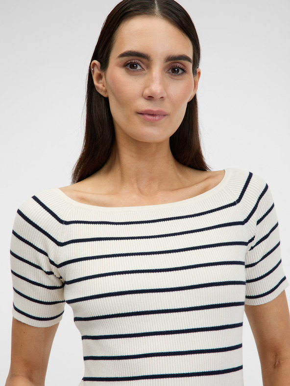 Orsay Кремава дамска тениска с три-четвърти ръкави ORSAY