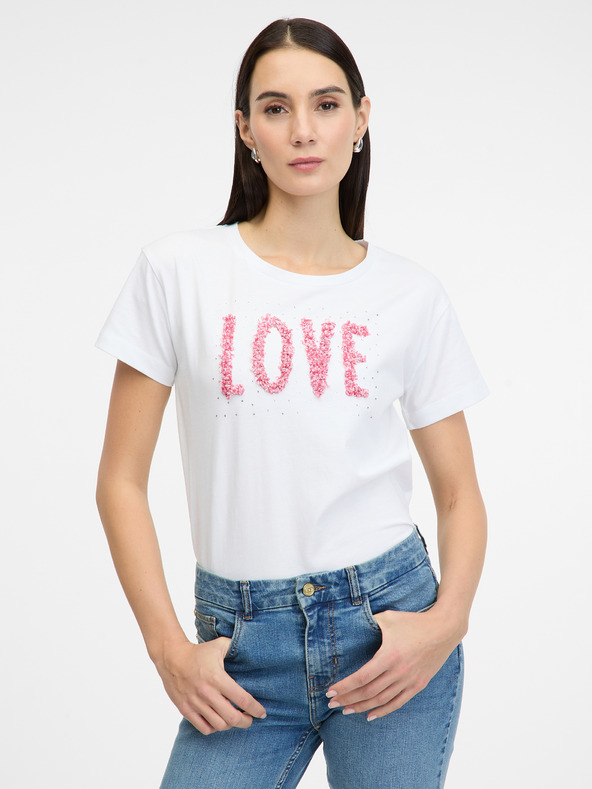 Orsay Бяла дамска тениска с къс ръкав ORSAY