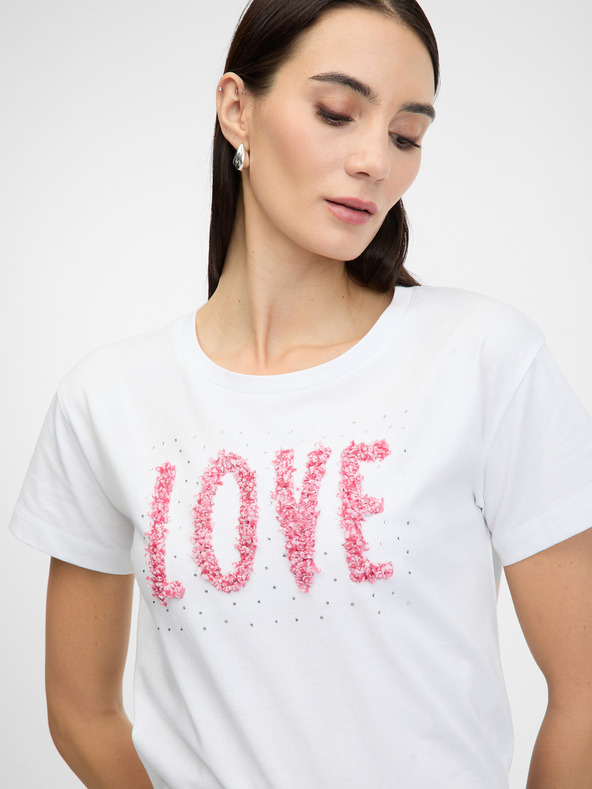 Orsay Бяла дамска тениска с къс ръкав ORSAY