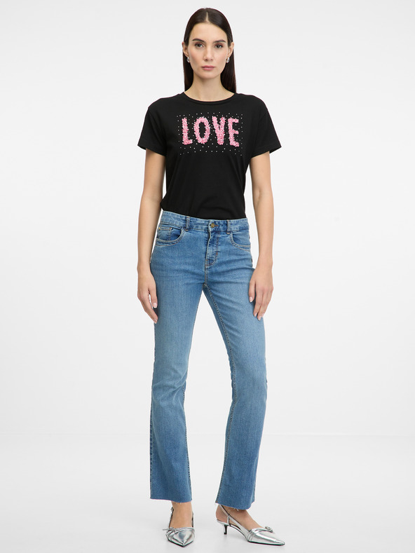 Orsay Черна дамска тениска с къс ръкав ORSAY