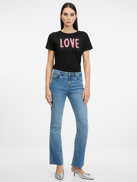 Orsay Черна дамска тениска с къс ръкав ORSAY