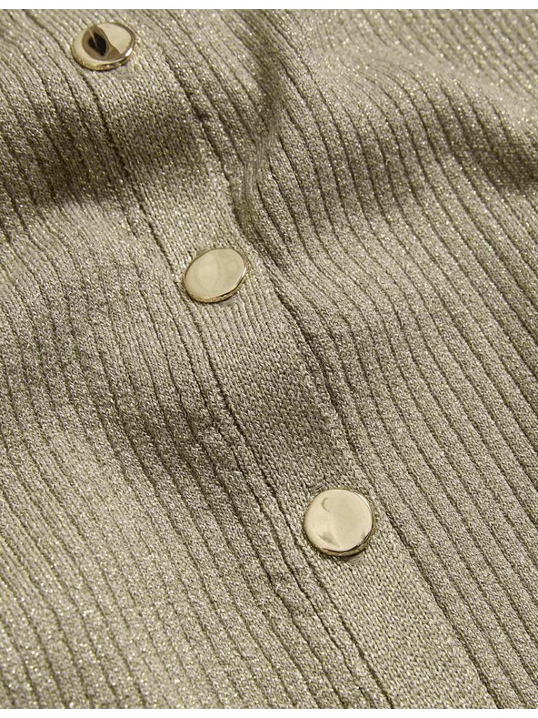 Marks & Spencer Металически тесен кардиган с деколте Marks & Spencer кафяв