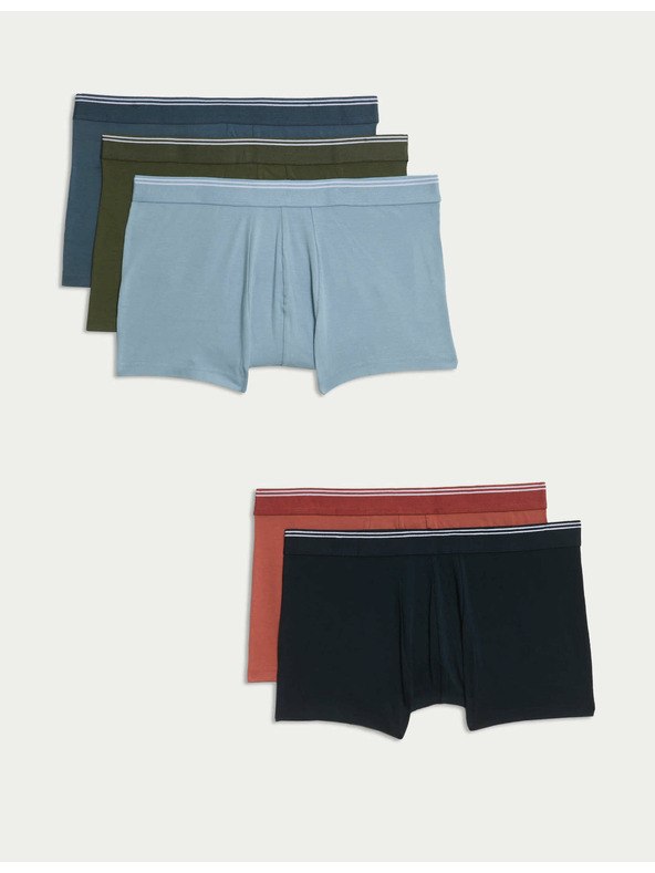Marks & Spencer Боксерки с висок дял памук и технология Cool & Fresh™, 5 броя в опаковка Marks & Spencer многоцветни