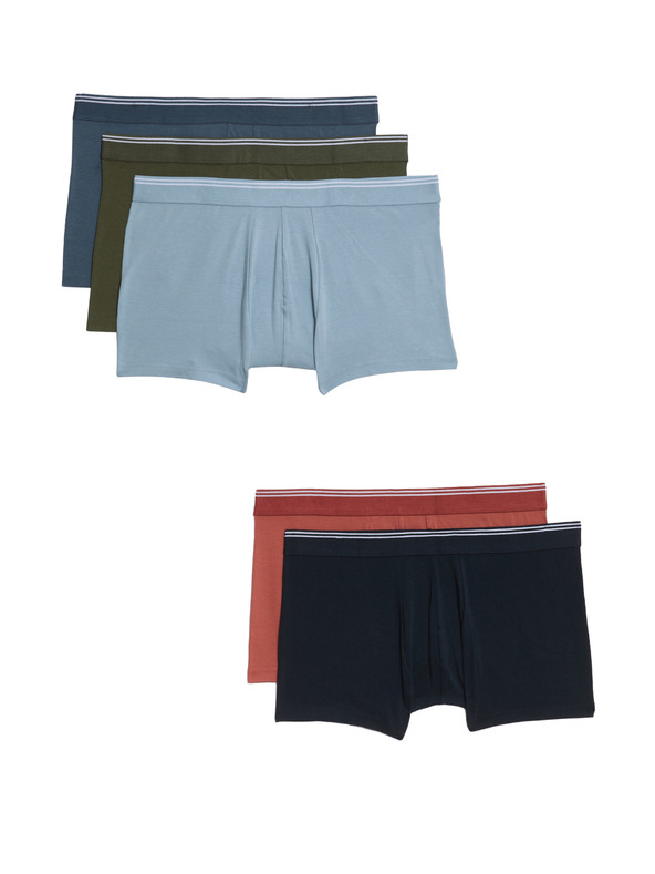 Marks & Spencer Боксерки с висок дял памук и технология Cool & Fresh™, 5 броя в опаковка Marks & Spencer многоцветни