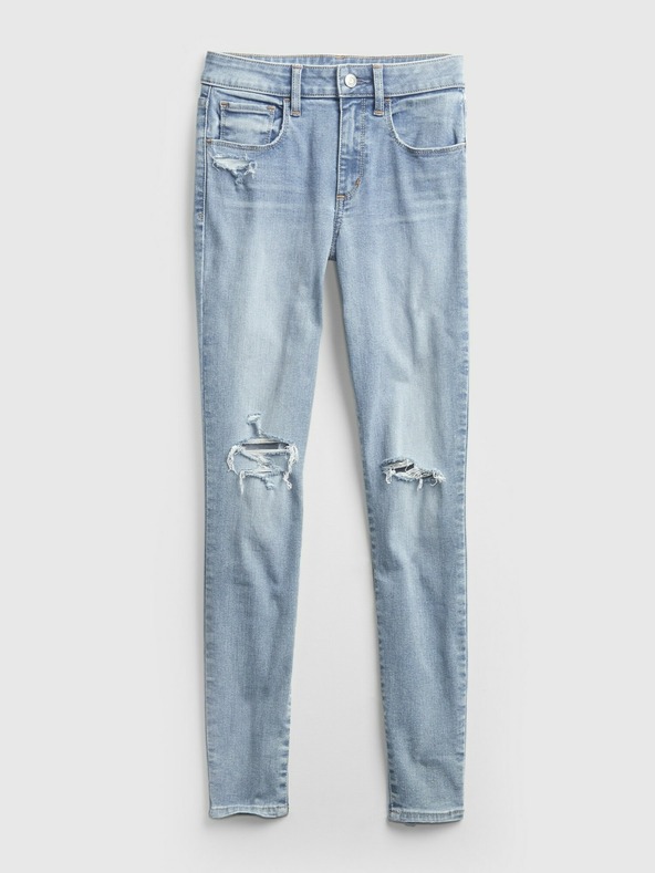GAP Дънки distressed universal jeggings с висока талия GAP