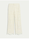 Marks & Spencer Дантелени панталони с широки крачоли Marks & Spencer кремав
