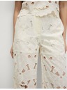 Marks & Spencer Дантелени панталони с широки крачоли Marks & Spencer кремав