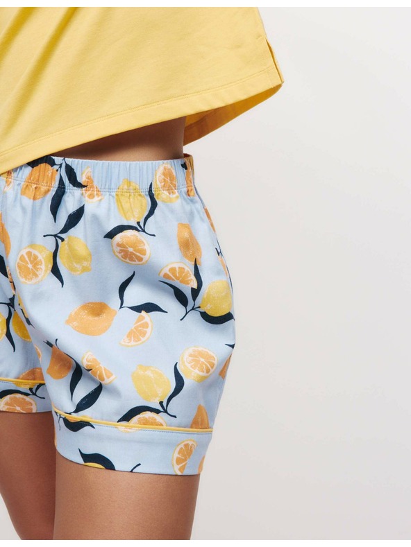 Marks & Spencer Къс комплект с висок дял памук и принт Marks & Spencer оранжев