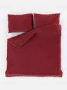Kvalitex Сатенено удължено спално бельо на райета 140x220, 70x90cm ЧЕРВЕНО