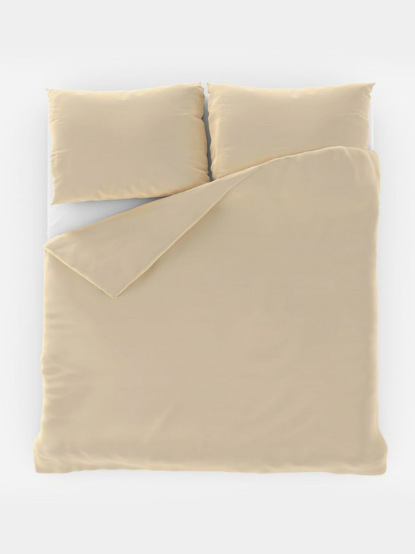 Kvalitex Френско памучно спално бельо в плътен цвят 220x200, 70x90cm off-white