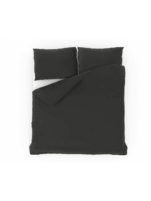 Kvalitex Едноцветно памучно спално бельо 140x200, 70x90cm тъмносиво Kvalitex