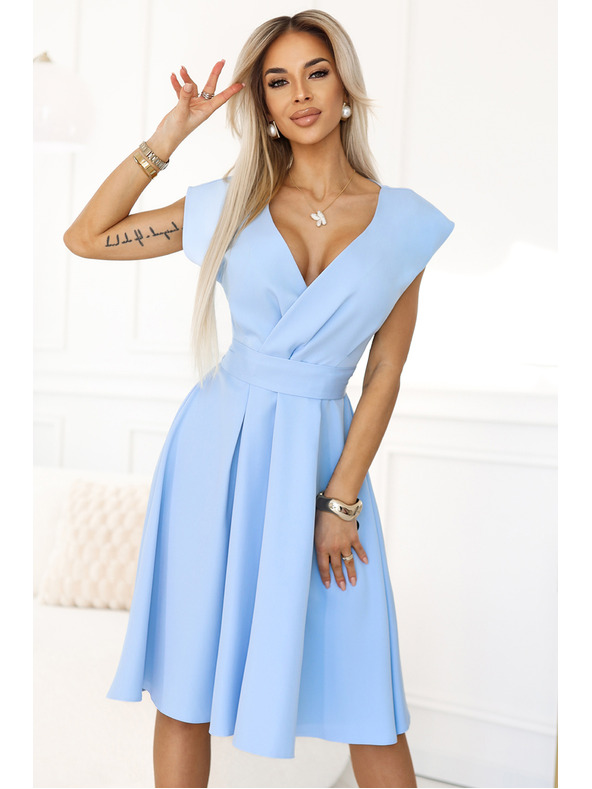 numoco Къдрава миди рокля с деколте тип "молив" и колан Numoco