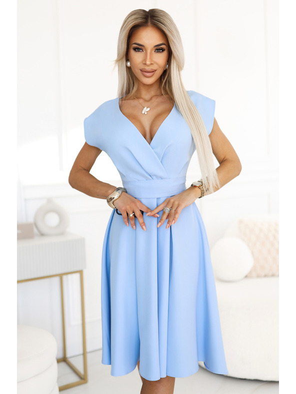 numoco Къдрава миди рокля с деколте тип "молив" и колан Numoco