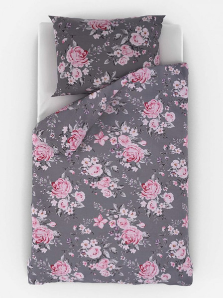 Kvalitex Удължено памучно спално бельо Provence Collection 140x220, 70x90см Беатрис сиво Качество