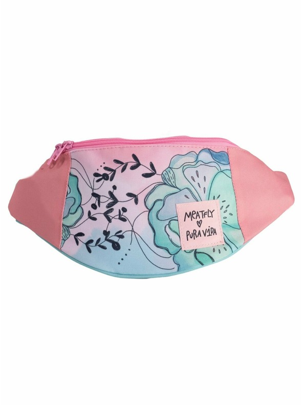 Meatfly Meatfly чантa за кръста X Pura Vida Taya Mint Flowers | Синя | Обем 2,5 л