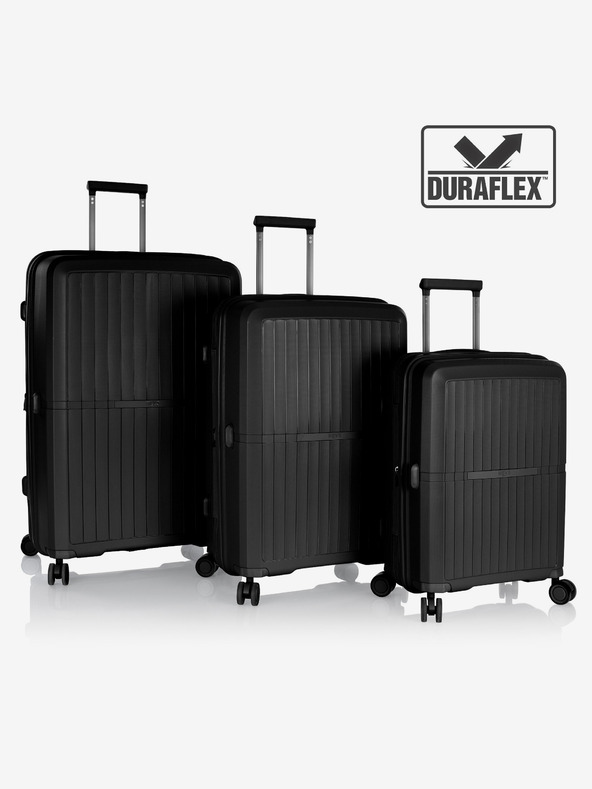 Heys Комплект от три пътнически куфара в черно Heys Airlite S,M,L Black