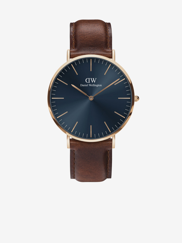Daniel Wellington Тъмнокафяви мъжки кожени часовници Daniel Wellington CLASSIC