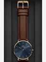 Daniel Wellington Тъмнокафяви мъжки кожени часовници Daniel Wellington CLASSIC