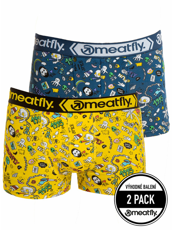 Meatfly Meatfly мъжки боксерки Balboa Boxershorts Double Pack Jamm | Жълта | Размер