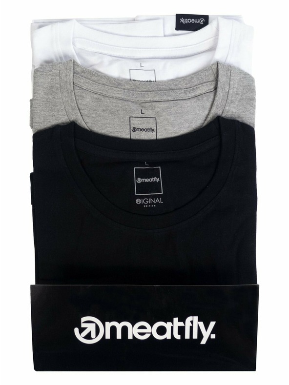 Meatfly Meatfly опаковка мъжки тениски MF Logo Multipack Black/Grey Heather/White | Черна | Размер