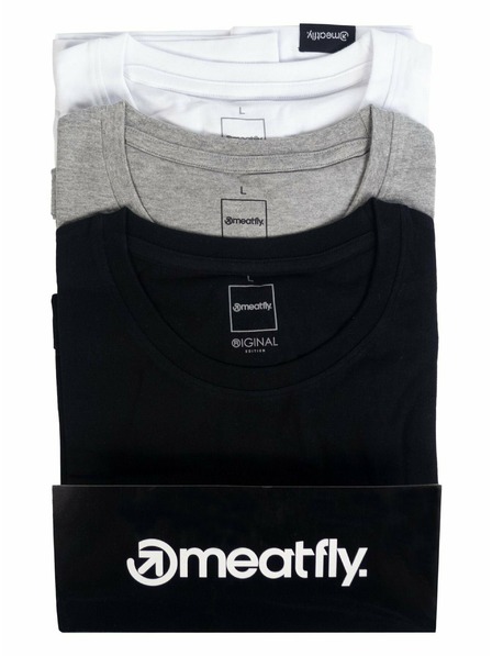 Meatfly Meatfly опаковка мъжки тениски MF Logo Multipack Black/Grey Heather/White | Черна | Размер