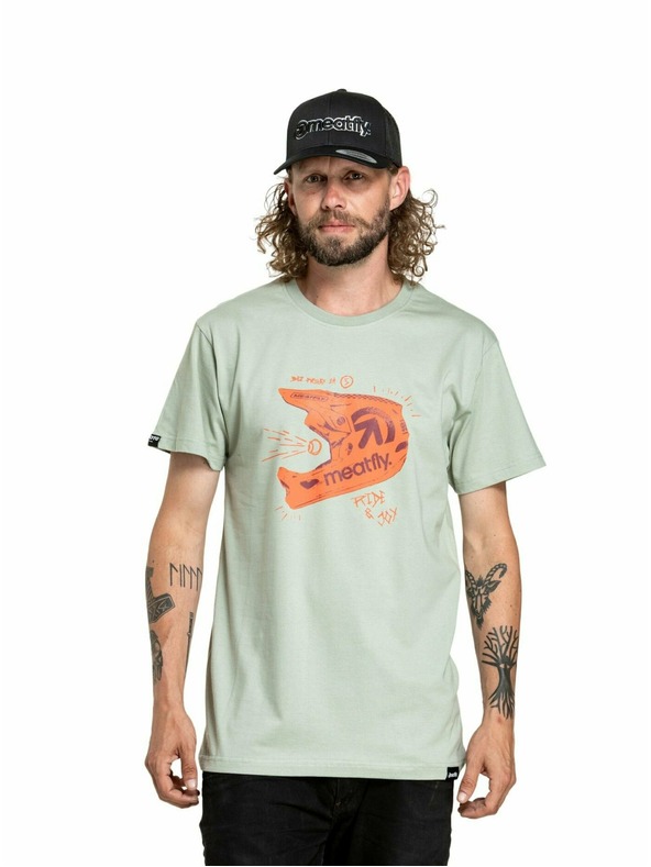 Meatfly Meatfly мъжка тениска Fullface Mossy Green | Зелена | Размер