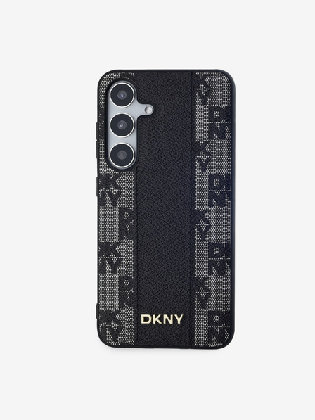 DKNY DKNY PU Кожен Карирен Модел Magsafe Заден калъф за Samsung Galaxy S24+ Черен
