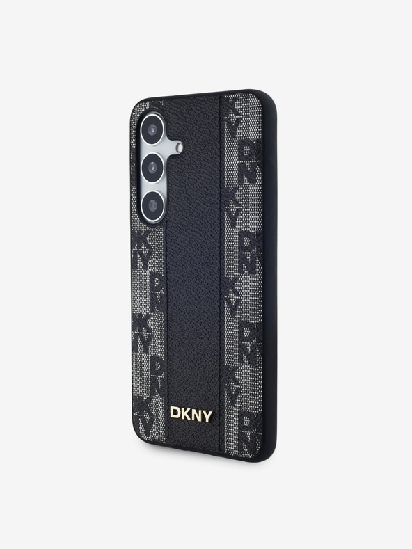 DKNY DKNY PU Кожен Карирен Модел Magsafe Заден калъф за Samsung Galaxy S24+ Черен