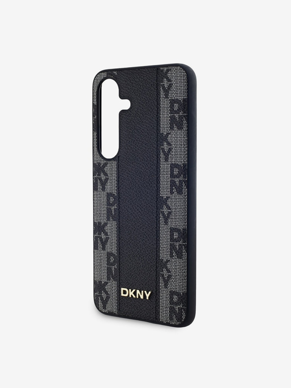 DKNY DKNY PU Кожен Карирен Модел Magsafe Заден калъф за Samsung Galaxy S24+ Черен