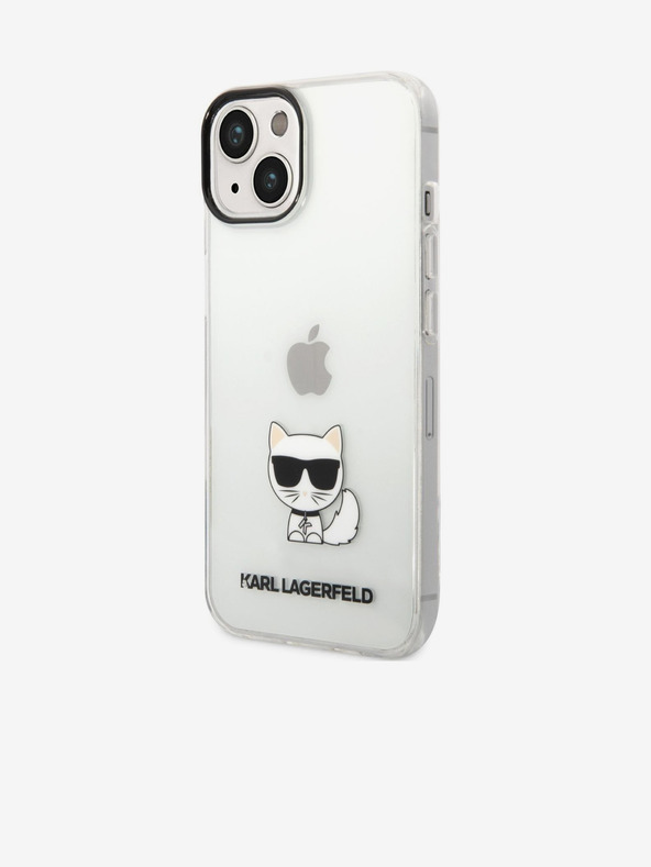Karl Lagerfeld Karl Lagerfeld Choupette Лого Заден калъф за iPhone 14 Plus Прозрачен