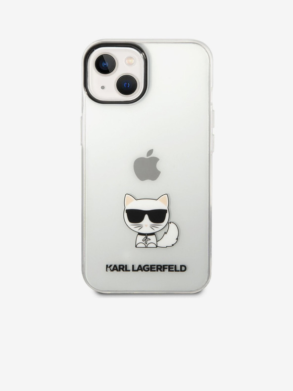 Karl Lagerfeld Karl Lagerfeld Choupette Лого Заден калъф за iPhone 14 Plus Прозрачен