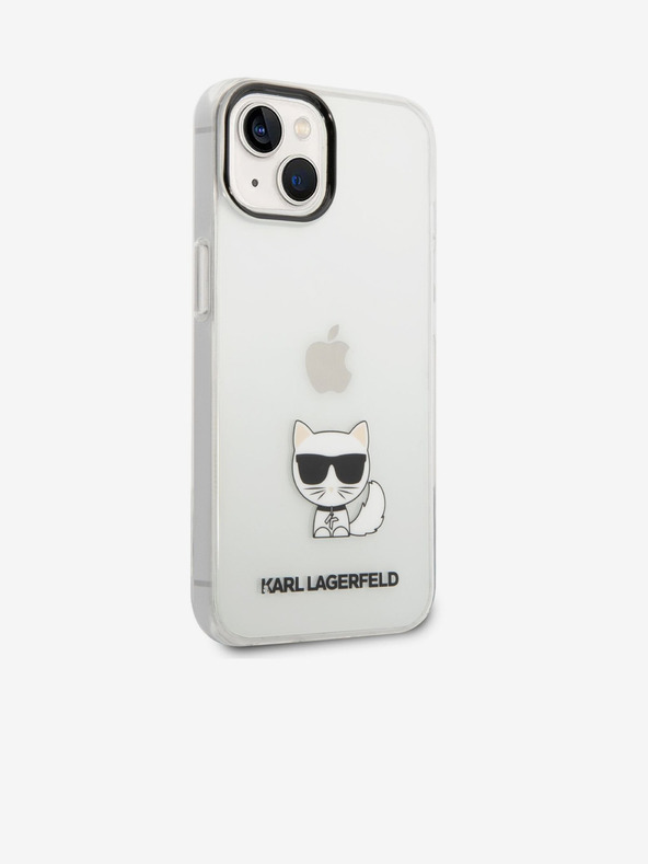 Karl Lagerfeld Karl Lagerfeld Choupette Лого Заден калъф за iPhone 14 Plus Прозрачен