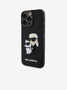 Karl Lagerfeld Karl Lagerfeld 3D Гумен Karl and Choupette Заден калъф за iPhone 14 Pro Max Черен