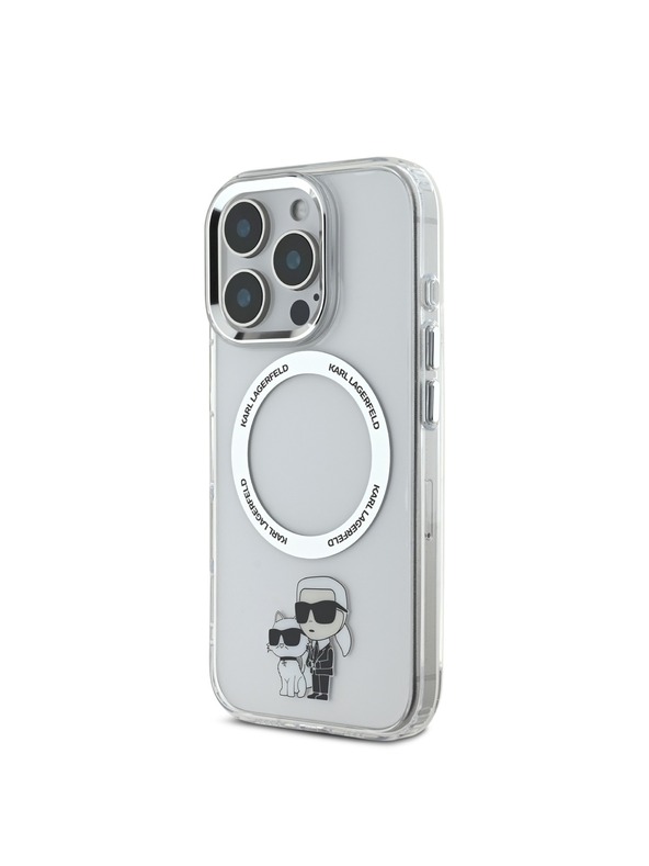 Karl Lagerfeld Karl Lagerfeld IML Karl and Choupette MagSafe Заден калъф за iPhone 16 Pro Max Прозрачен