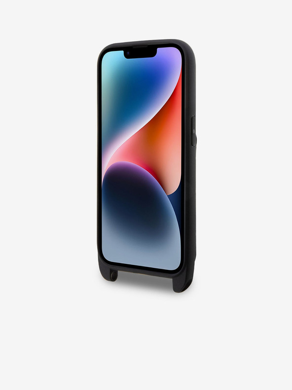 Karl Lagerfeld Karl Lagerfeld Saffiano Кръстосан ремък Karl and Choupette NFT Калъф за iPhone 14 Pro Черен