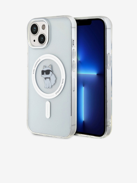 Karl Lagerfeld Karl Lagerfeld IML Choupette MagSafe Заден Калъф за iPhone 15 Прозрачен