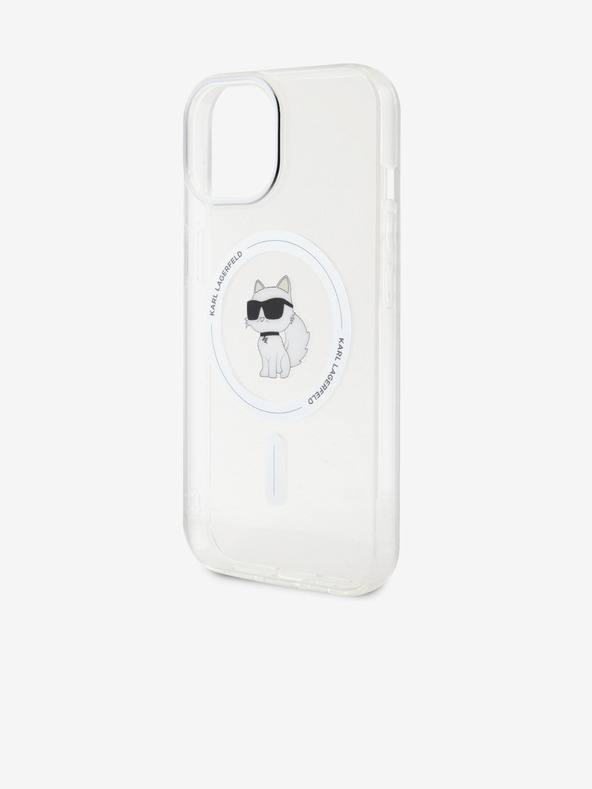 Karl Lagerfeld Karl Lagerfeld IML Choupette MagSafe Заден Калъф за iPhone 15 Прозрачен