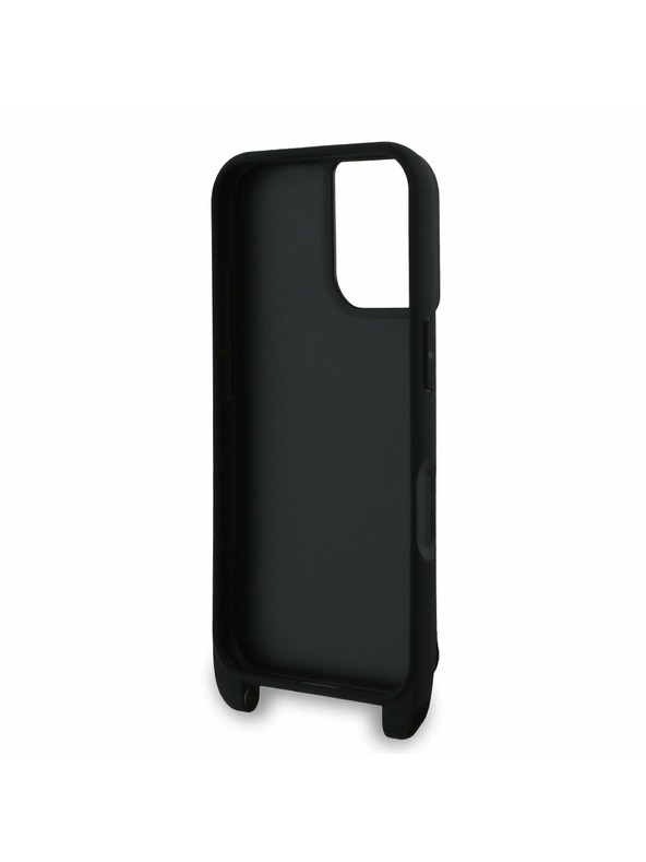 Karl Lagerfeld Karl Lagerfeld Saffiano Кръстосан Ремък Karl and Choupette Калъф за iPhone 16 Black