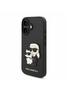 Karl Lagerfeld Karl Lagerfeld PU Saffiano Karl and Choupette Заден Калъф за iPhone 16 Plus Black